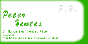 peter hentes business card