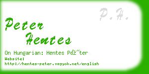 peter hentes business card